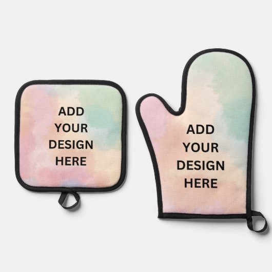 Creëer uw eigen Aangepaste gepersonaliseerd Ovenwant & Pannenlap Set (Voorkant)
