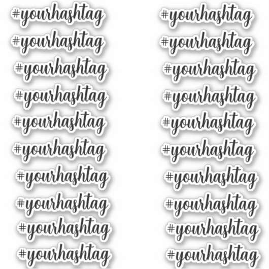 Creëer uw eigen aangepaste gepersonaliseerde hasht sticker (Voorkant)