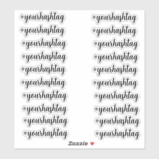 Creëer uw eigen aangepaste gepersonaliseerde hasht sticker (Vel)
