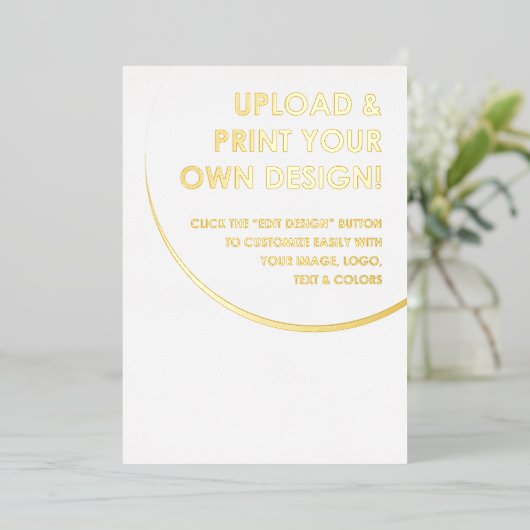 Creëer Uw eigen aangepaste goud Folie Uitnodiging (Staand Voorkant)