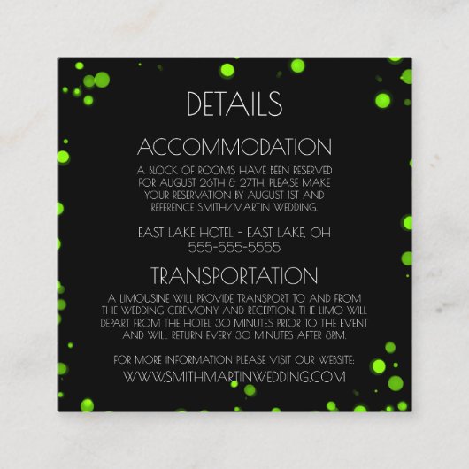 Creëer uw eigen aangepaste groene Bokeh-rand Informatiekaartje (Voorkant)