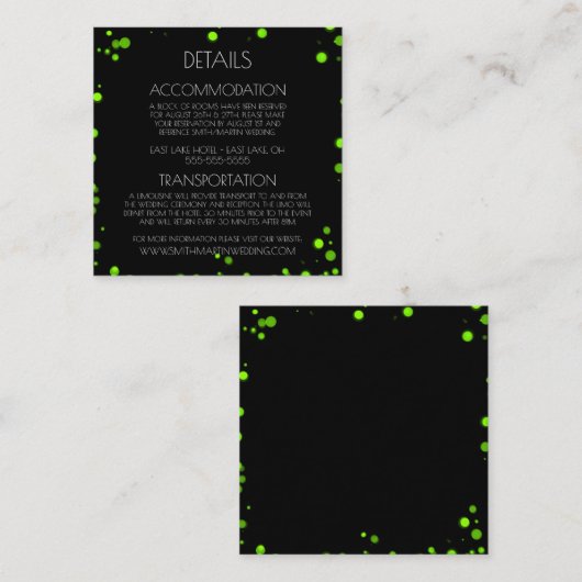 Creëer uw eigen aangepaste groene Bokeh-rand Informatiekaartje (Voorkant / Achterkant)