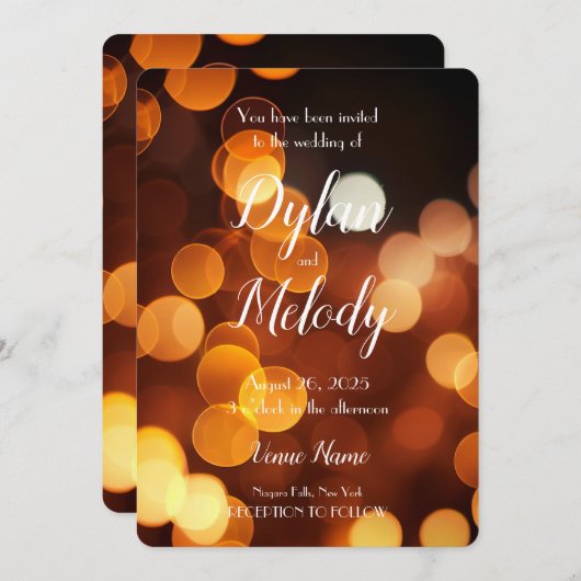 Creëer Uw Eigen Aangepaste Herfst Gouden Bokeh Bru Kaart (Voorkant / Achterkant)