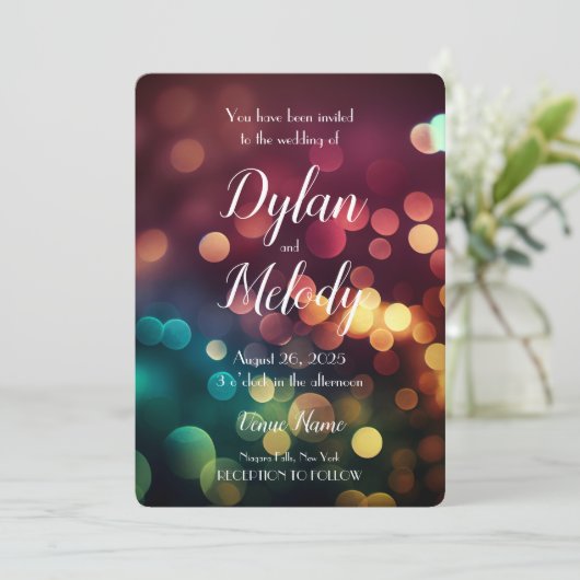 Creëer Uw Eigen Aangepaste Herfst Regenboog Bokeh  Kaart (Staand voorkant)