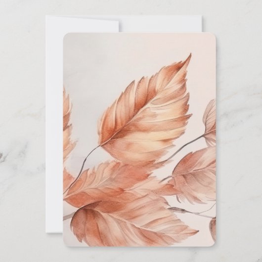 Creëer uw eigen aangepaste herfstbladeren bruiloft kaart (Achterkant)