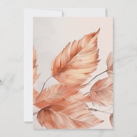 Creëer uw eigen aangepaste herfstbladeren bruiloft kaart (Achterkant)