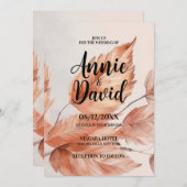 Creëer uw eigen aangepaste herfstbladeren bruiloft kaart (Voorkant / Achterkant)