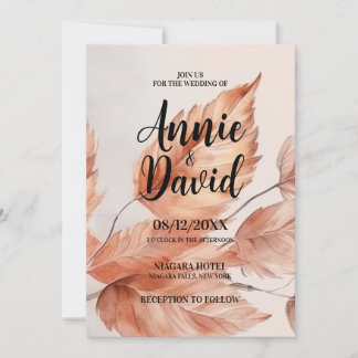 Creëer uw eigen aangepaste herfstbladeren bruiloft kaart