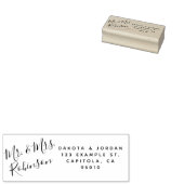 Creëer Uw Eigen Aangepaste Houten Bruiloft Retoura Rubberstempel (Gestempeld)