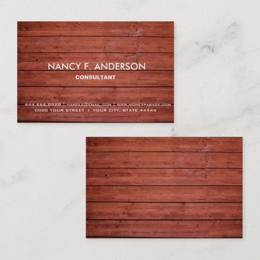 Creëer Uw eigen aangepaste houten constructie Visitekaartje (Voorkant / Achterkant)