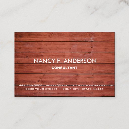 Creëer Uw eigen aangepaste houten constructie Visitekaartje (Voorkant)