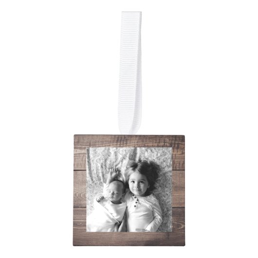 Creëer Uw eigen aangepaste houtfamilie Kubus Ornament (Voorkant)