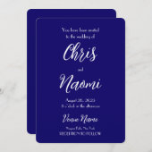 Creëer Uw Eigen Aangepaste Indigo Bruiloft Kaart (Voorkant / Achterkant)