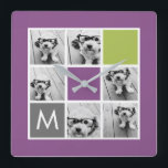 Creëer Uw eigen aangepaste instagram Vierkante Klok<br><div class="desc">Met Radiant Orchid, Lime Green en Charcoal vierkanten. U kunt de foto's van het Instagram voor dit ontwerp gebruiken. Gebruik 6 vierkante foto's om een uniek en persoonlijk cadeau te creëer. Of je kunt de hipster puppy houden en een trendy keepslag maken. Als u de afbeeldingen moet aanpassen, klik op...</div>