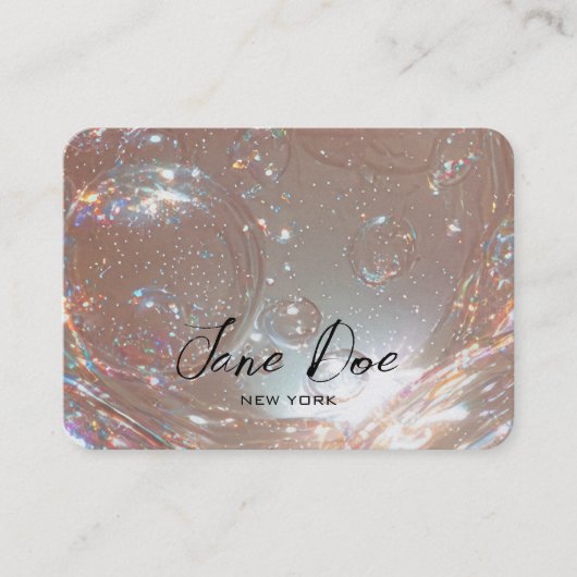 Creëer uw eigen aangepaste iriserende bubbels visitekaartje (Voorkant)