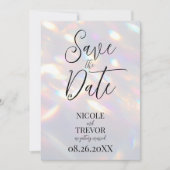 Creëer uw eigen aangepaste iriserende lichten save the date (Voorkant)