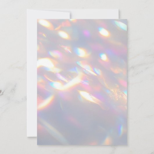 Creëer uw eigen aangepaste iriserende lichten save the date (Achterkant)