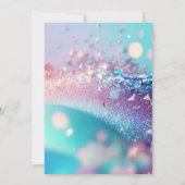 Creëer Uw eigen aangepaste iriserende roze & cyaan Save The Date (Achterkant)