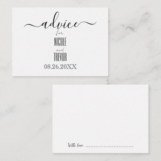 Creëer uw eigen aangepaste kalligrafie advieskaart (Voorkant / Achterkant)