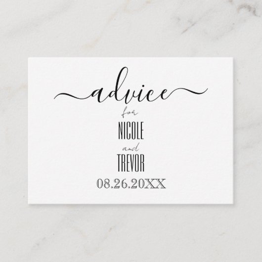 Creëer uw eigen aangepaste kalligrafie advieskaart (Voorkant)