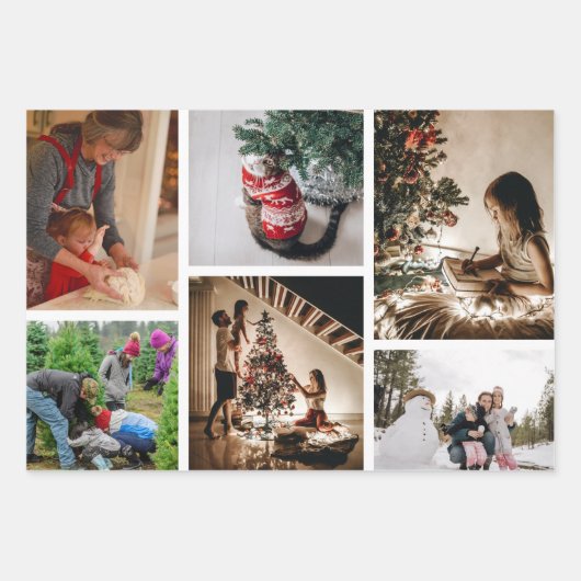 Creëer Uw eigen aangepaste kerstcollage voor foto' Inpakpapier Vel (Voorkant)