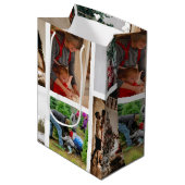Creëer Uw eigen aangepaste kerstcollage voor foto' Medium Cadeauzakje (Voorkant Gekanteld)
