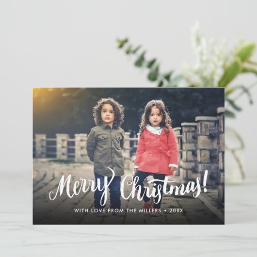 Creëer Uw eigen aangepaste kersttypografie Feestdagenkaart (Staand voorkant)