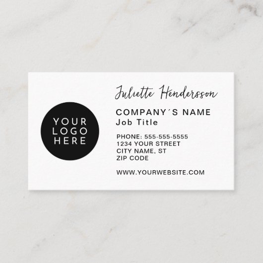Creëer Uw eigen aangepaste Logo Afbeelding Elegant Visitekaartje (Voorkant)