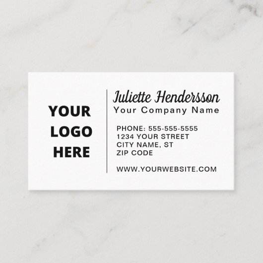 Creëer Uw eigen aangepaste Logo Afbeelding Modern  Visitekaartje (Voorkant)