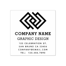 Creëer Uw Eigen Aangepaste Logo & Bedrijfsgegevens Rubberstempel