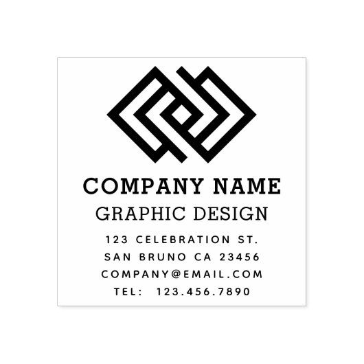 Creëer Uw Eigen Aangepaste Logo & Bedrijfsgegevens Rubberstempel (Afrduk)