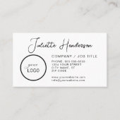 Creëer Uw Eigen Aangepaste Logo Foto Modern Script Visitekaartje (Voorkant)