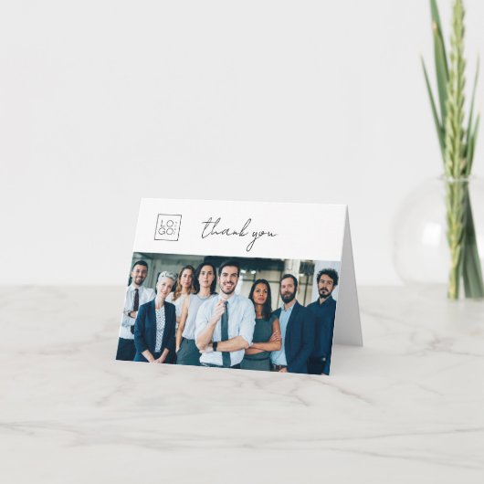 Creëer uw eigen aangepaste Logo-fotobedrijf Bedankkaart (Voorkant)