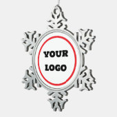 Creëer uw eigen aangepaste LOGO gepersonaliseerd Tin Sneeuwvlok Ornament (Rechts)