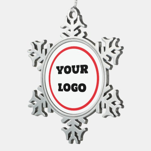 Creëer uw eigen aangepaste LOGO gepersonaliseerd Tin Sneeuwvlok Ornament (Rechts)