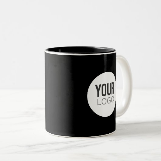 Creëer uw eigen aangepaste Logo-Mok Tweekleurige Koffiemok (Voorkant rechts)
