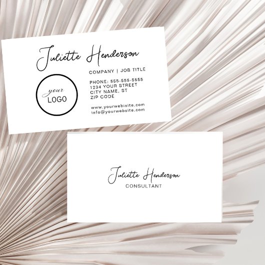 Creëer uw eigen aangepaste Logo Photo Modern Scrip Visitekaartje