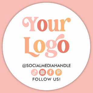 Creëer Uw eigen aangepaste Logo voor sociale media Ronde Sticker
