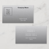 Creëer Uw eigen aangepaste Logo Zilver Grey Visitekaartje (Voorkant / Achterkant)
