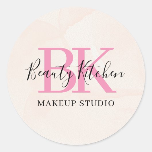 Creëer uw eigen aangepaste make-up artiest promoti ronde sticker (Voorkant)