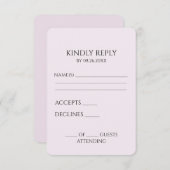 Creëer uw eigen aangepaste minimalist RSVP kaartje (Voorkant / Achterkant)