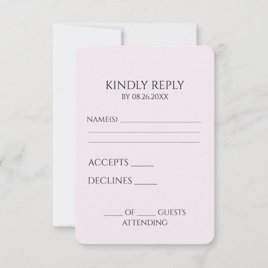 Creëer uw eigen aangepaste minimalist RSVP kaartje (Voorkant)