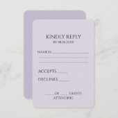 Creëer uw eigen aangepaste minimalist RSVP kaartje (Voorkant / Achterkant)