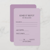 Creëer uw eigen aangepaste minimalist RSVP kaartje (Voorkant / Achterkant)