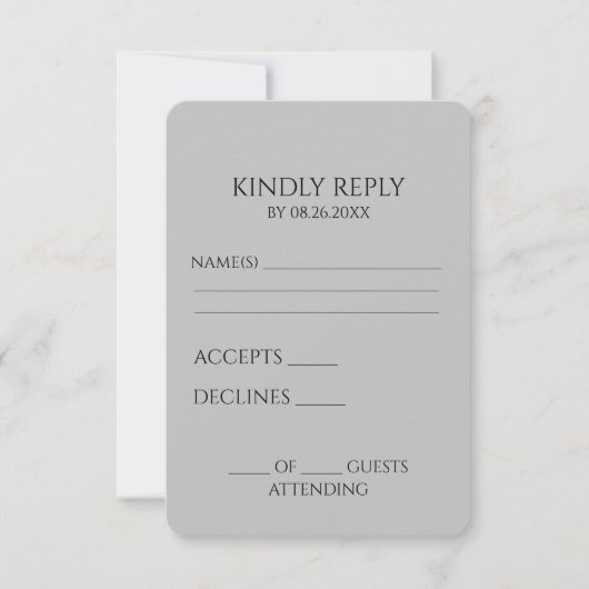 Creëer uw eigen aangepaste minimalist RSVP kaartje (Voorkant)