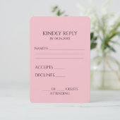 Creëer uw eigen aangepaste minimalist RSVP kaartje (Staand voorkant)