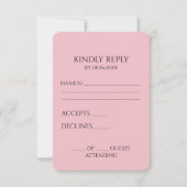 Creëer uw eigen aangepaste minimalist RSVP kaartje (Voorkant)