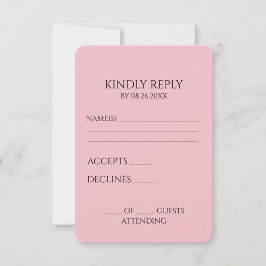 Creëer uw eigen aangepaste minimalist RSVP kaartje (Voorkant)