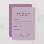 Creëer uw eigen aangepaste minimalist RSVP kaartje (Voorkant / Achterkant)