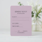 Creëer uw eigen aangepaste minimalist RSVP kaartje (Staand voorkant)